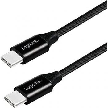 Cable USB 2.0 LogiLink CU0154, 1 m, USB-C, color negro