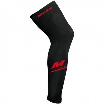 Massi Adur - Perneras unisex, color negro / rojo, talla única