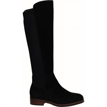Bota plana de mujer Viguera 8076 Vitelo Negro de serraje y licra