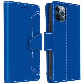 Funda Estuche Tipo Cartera Soporte para iPhone 12 / 12 Pro - Azul