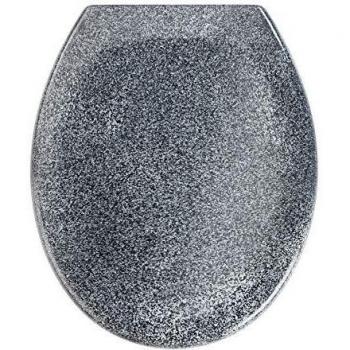 Asiento de WC Premium Ottana Granito con Cierre Suave, Duroplast Antibacteriano y Fijación de Acero Inoxidable