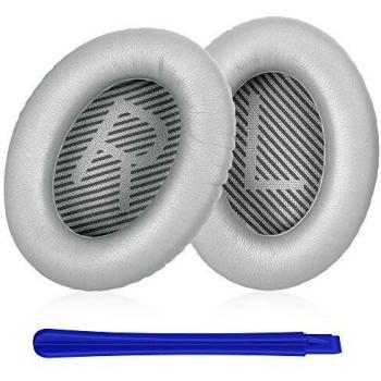 Almohadillas Auriculares,TesRank Reemplazo Almohadilla de Repuesto Cojínes Oído Espuma Almohadilla para Bose QuietComfort QC 2 15 25 35 AE2 AE2i AE2w SoundTrue SoundLink II Around-Ear Auricular-Plata