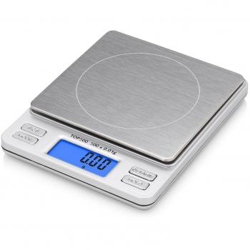 Smart Weigh TOP500 - Báscula de bolsillo digital Pro con pantalla LCD, función de retención, capacidad de 500 x 0.01g
