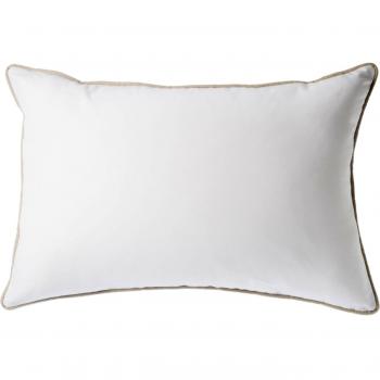 Belssia Cojín Algodón y Lana, Blanco y Vivo Caramelo 50x8x30 cm