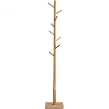 Perchero de pie de madera maciza blanca con diseño en forma de nube, 8 ganchos para abrigo, sombrero y bolso, ideal para entrada y pasillo