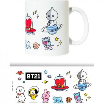 Taza BT21 Personajes Erik Blanco y Rojo