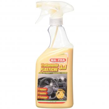 MA-FRA HN060 Mafra, Plastic Care 3 en 1, limpia, renueva los colores y protege las superficies interiores del coche, haciendo una pared anti-rayos UV, tamaño 500 ml