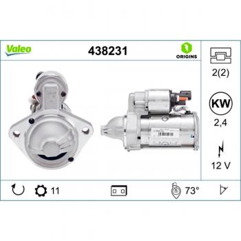 Motor de Arranque Valeo 438231 - Tipo: Motor de arranque, Marca: Valeo, Modelo: 438231