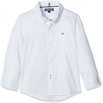 Tommy Hilfiger H Allover Tree Print Shirt L/s, Blusa para Niños, Blanco