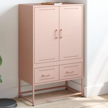 Aparador de acero laminado en frío rosa 68x39x111,5 cm Vidaxl Rosa