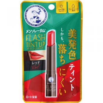 Rohto Mentholatum Flash Tint Lip Balm Red 2.0g - Moisturizing, Sheer Color Application