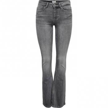 Only Women's Grey Denim Mid Flared Jeans Tai0918