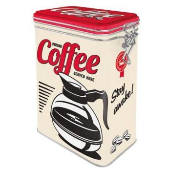 Nostalgic-Art Caja de café Retro Strong Coffee – Idea de Regalo para Aficionados a Nostalgia, Lata con Tapa aromática, Diseño Vintage, 11 cm