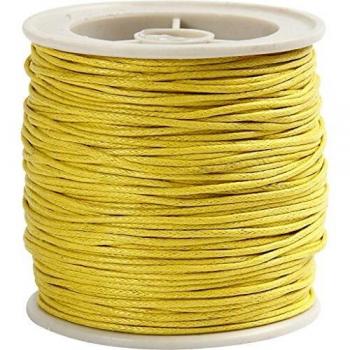 Hilo de algodón amarillo, 1 mm de grosor, 40 m, 1 rollo