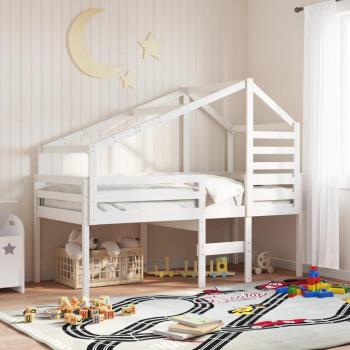 Techo de cama infantil madera maciza pino blanco 188x97x113 cm Vidaxl Blanco