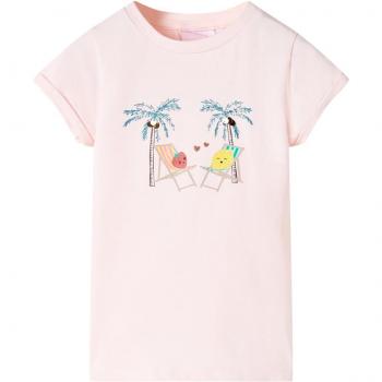 Camiseta infantil rosa suave 116