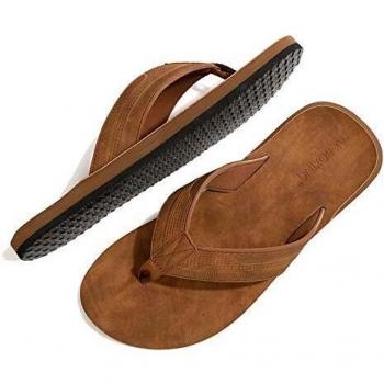 ARRIGO BELLO Chanclas Hombre Flip Flop Cuero Sandalias Verano Antideslizante Piscina Playa Interior Talla 41-46
