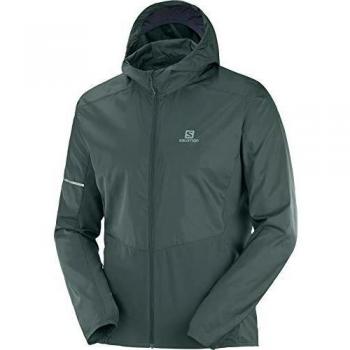 SALOMON Agile FZ Hoodie M Chaqueta Cortavientos, Hombre, Verde
