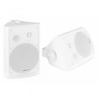 Altavoces de Pared 2 Vías Blanco 120W - Set de Altavoces Skytec y Vonyx para Interior y Exterior