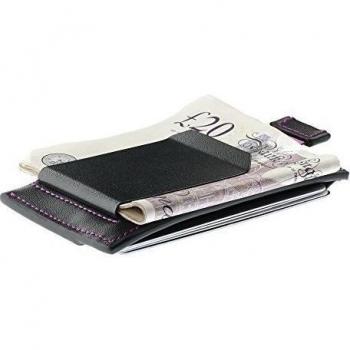 Oak and Steel Genuine Leather Money clip wallet, Security RFID blocking and removable money clip