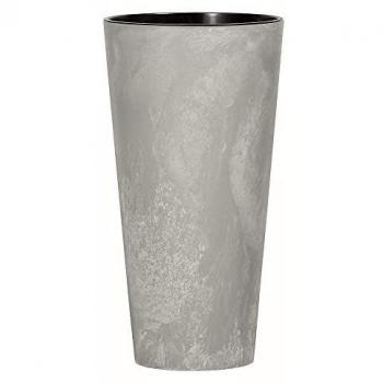 Maceta de Plástico Tubus Slim Effect con Depósito Color Cemento 76,2 x 40 x 40 cms