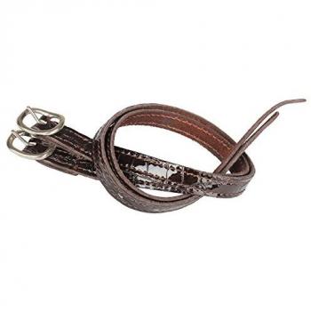 Horka espuelas Patent cocodrilo de piel por par, Brown/Silver, talla única