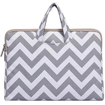 Mosiso - Fundas para Portatil Estilo Chevron Tela de Lona Funda Blanda Bolso Maletín para Ordenador Portátil / MacBook / MacBook Pro / MacBook Air de 15-15,6 Pulgadas