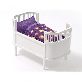 Cuna para muñeco rosa salida de blanco madera