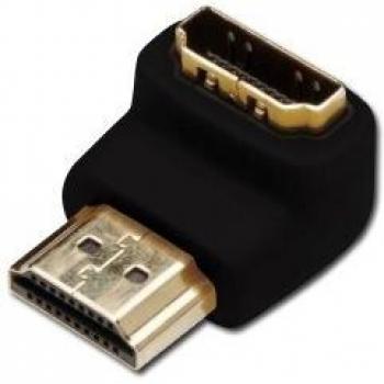 Adaptador de Gráficos HDMI ASSMANN, Tipo A a Tipo A con Ángulo de 90°, Soporte 4K Ultra HD 60Hz, Resolución 3840 x 2160 Píxeles, Color Negro