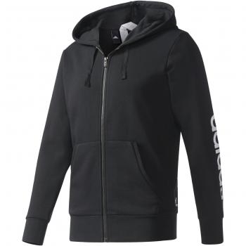 adidas Ess Lin Fz Ft Sudadera, Hombre, Negro