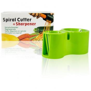 EETCK Cortador de Verduras en espiral y afilador de cuchillos 2 en 1 multifuncional Doble-dirigida para patatas/pepinos/calabacín/rábanos/remolachas y mucho más