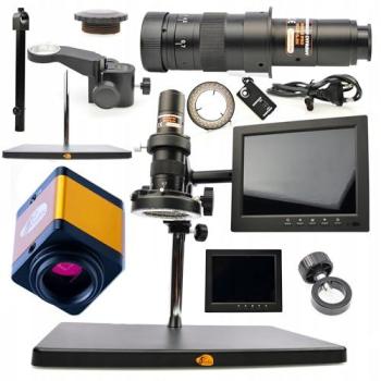 Microscopio Digital Rosfix Earth Pro MCEP-0.5X - Zoom 7x-45x, Pantalla de 8 Pulgadas, Soporte y Iluminador Ajustable 56xLED Incluidos