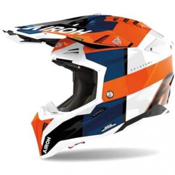 Casco de Moto Cross Airoh Aviator 3 Monarch Naranja Talla S