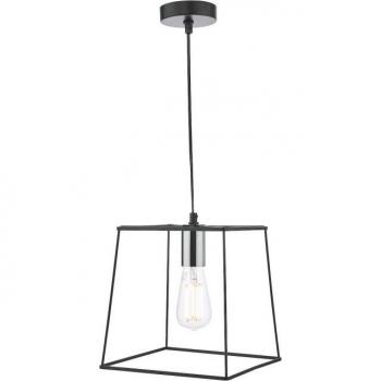 Plafón Tower cromo brillo, negro mate 1 bombilla 24cm