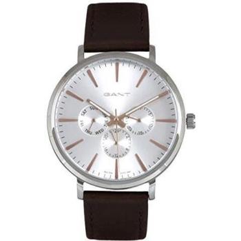 GANT Men's Watch with Genuine Leather Strap Silver