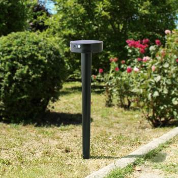 Baliza LED solar Fiorina negro con sensor y cambio de temperatura de color (CCT)