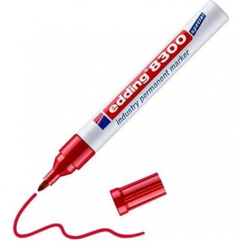 edding 8300 marcador permanente industrial - rojo - punta redonda de 1,5-3 mm - para marcar de manera