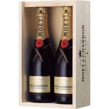 Caja de Madera 2 Botellas Moët & Chandon Imperial Brut