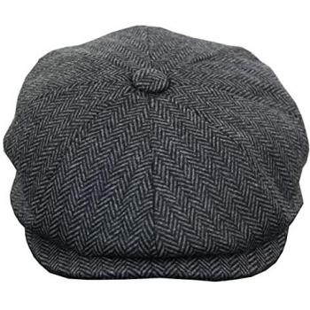 Charcoal Tweed Gatsby Flat Cap - Small Size - Inspired by Peaky Blinders