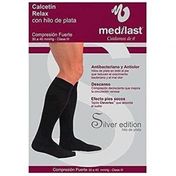 Medilast Strong Silver Compression Sock Black Medium