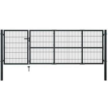 vidaXL Puerta de valla de jardín con postes acero antracita 350x100 cm
