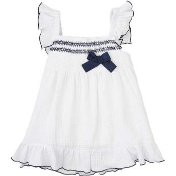 Vestido de bebé niña con volantes y detalles en contraste