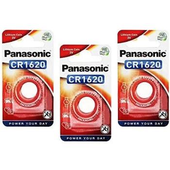 Panasonic 3 Pack Blister Packs of 1 CR1620 3 V Lithium Battery