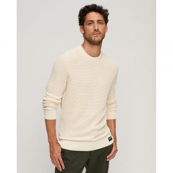Superdry Punto Textured Crew Knit Jumper Ecru Heather