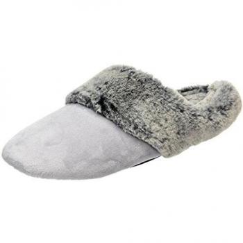 Dearfoams Velour Closed Toe Scuff, Zapatillas de Estar por casa Mujer, Trineo Blanco, Small EU