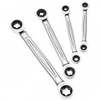 Facom - Juego de 4 llaves de carraca Torx 464TX.J4PB, incluye llaves Torx E6-E24