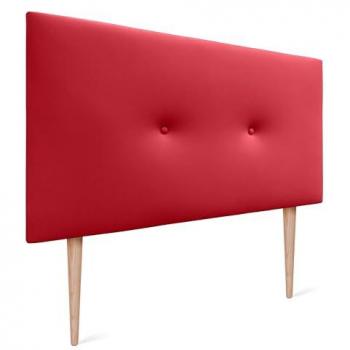 Cabecero de Polipiel Acolchado Liso con Botones y Patas - Rojo, 110x105cm (Camas 80/90/105)