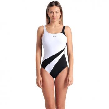 Bañador de mujer Arena Liliana U Back Shapewear Negro-Blanco Talla 44