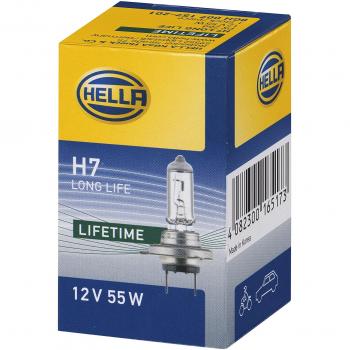 HELLA 8GH 007 157-201 Lámpara - H7 - Long Life up to 3x longer lifetime - 12V - 55W - Tipo de portalámpara: PX26d - caja - Cant.: 1