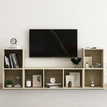 Mueble de salón 3 piezas madera de ingeniería color roble sonoma